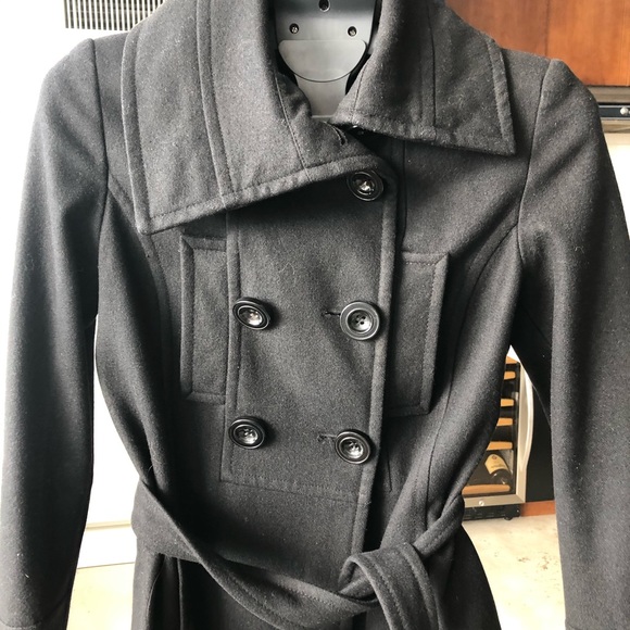 Zara double breasted winter coat with tie - Picture 3 of 5